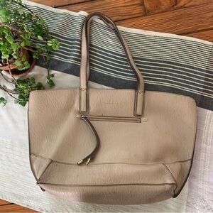 Travanti Pebbled Leather Tote Bag with Wristlet